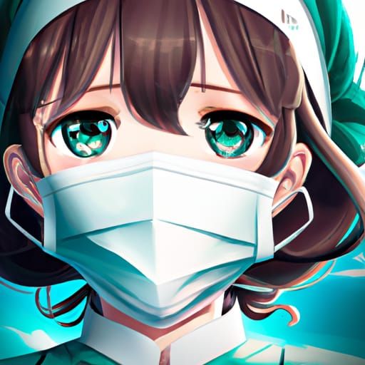 Cute Surgical Nurse Illustration in Anime Style