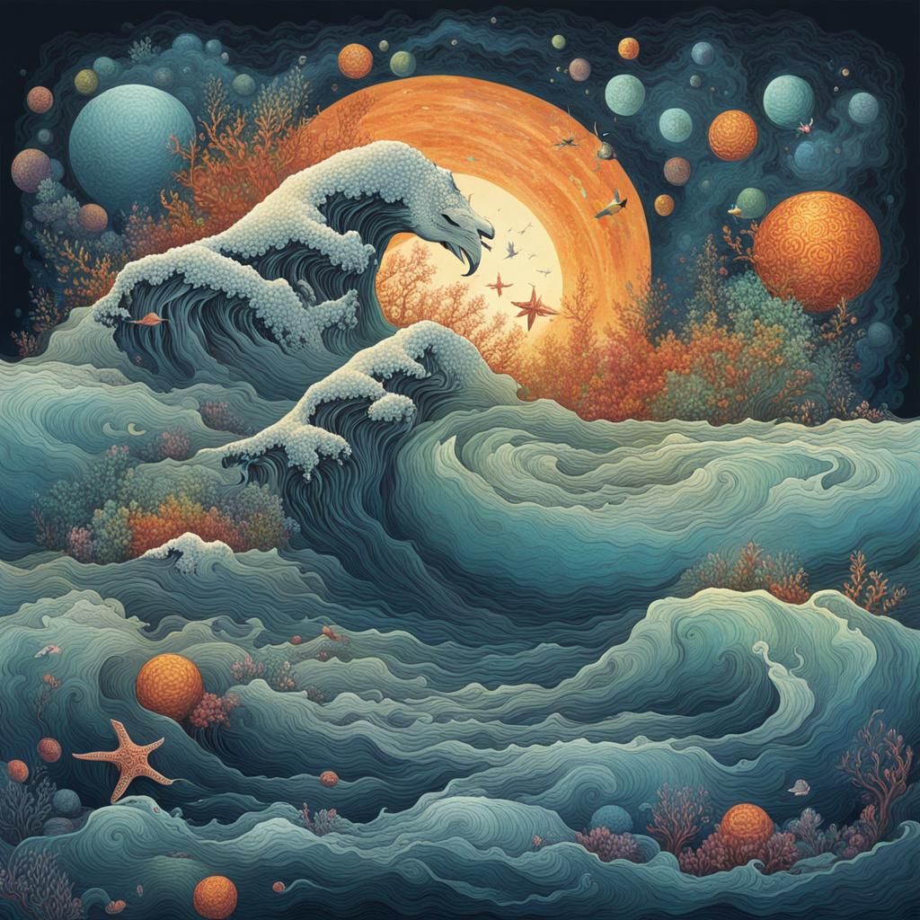 Four Dimensional Sea Generated by AI