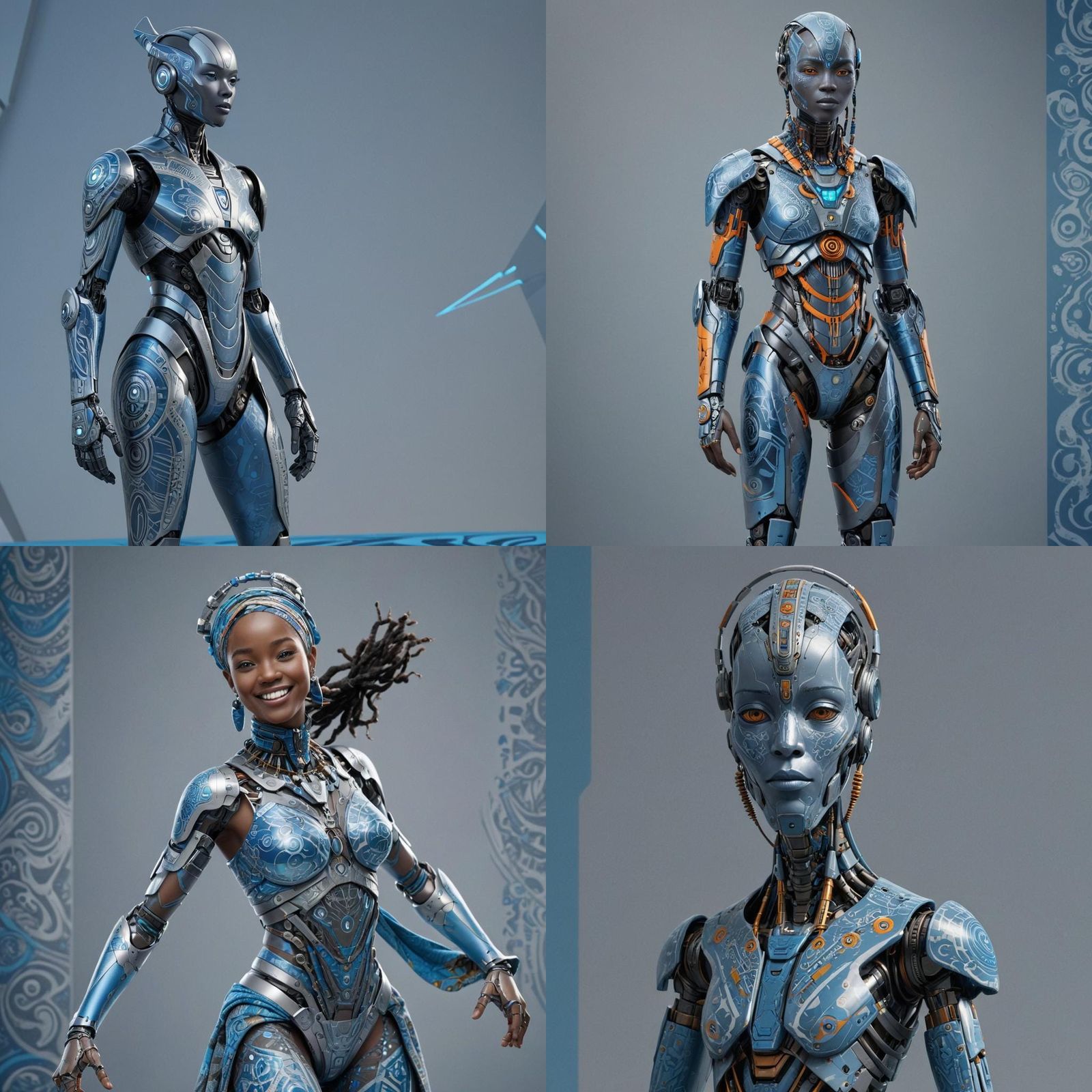 Friendly Robot Avatar in Modern African Outfit