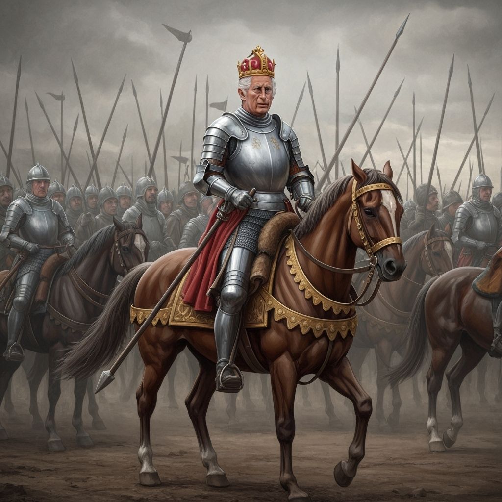 King Charles III Leads Army in Battle