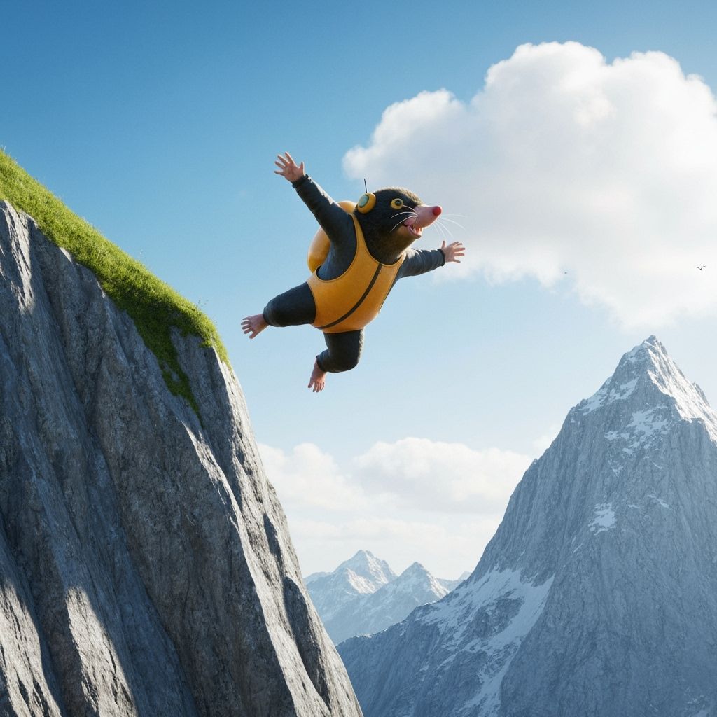 Mole Skydiving in Flysuit - Realistic Action Shot