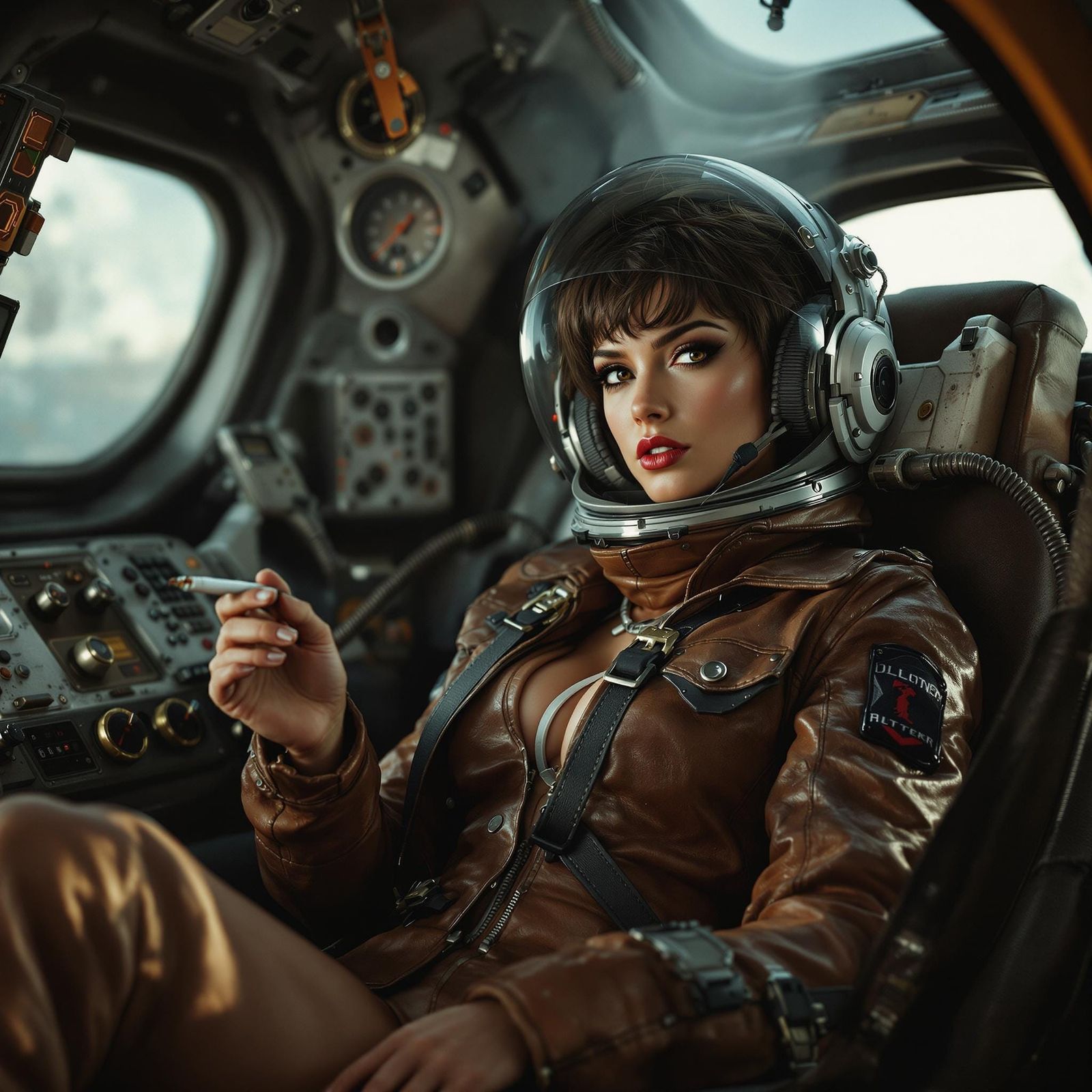 Retro Spaceship Astronaut, Syd Mead Style