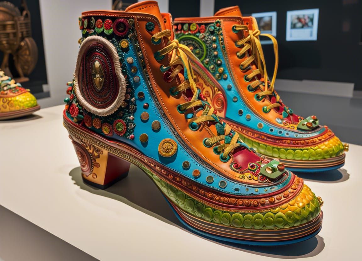 Hyperrealistic Museum of Wacky Shoe Art Concept