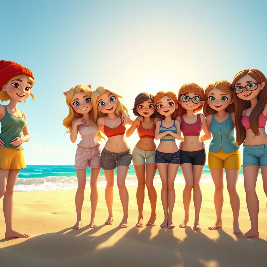 Sisters Unite in Vibrant Beach Celebration