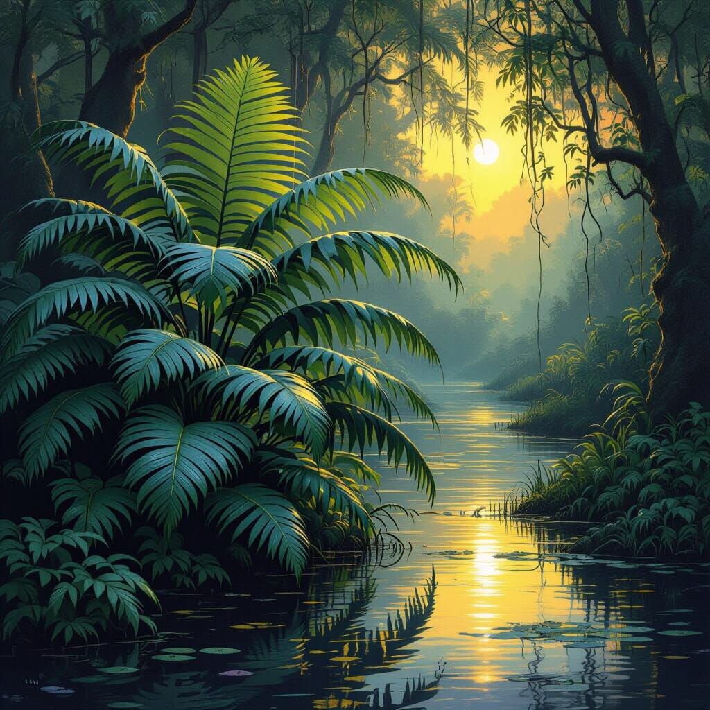 Murkshroud Ferns: Fantasy Concept Art in 8K