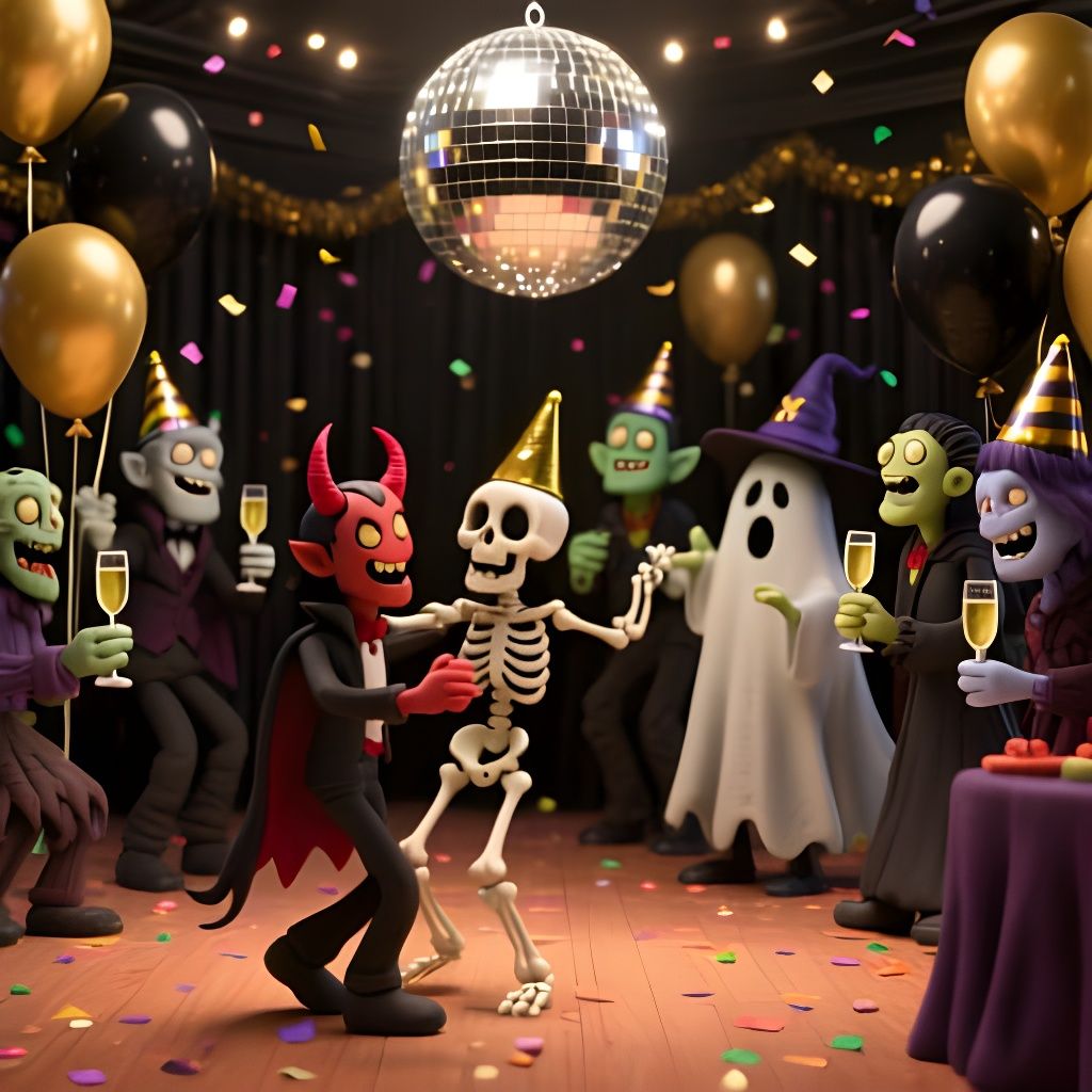 Spooky Monsters Celebrate New Year's Eve in Claymation