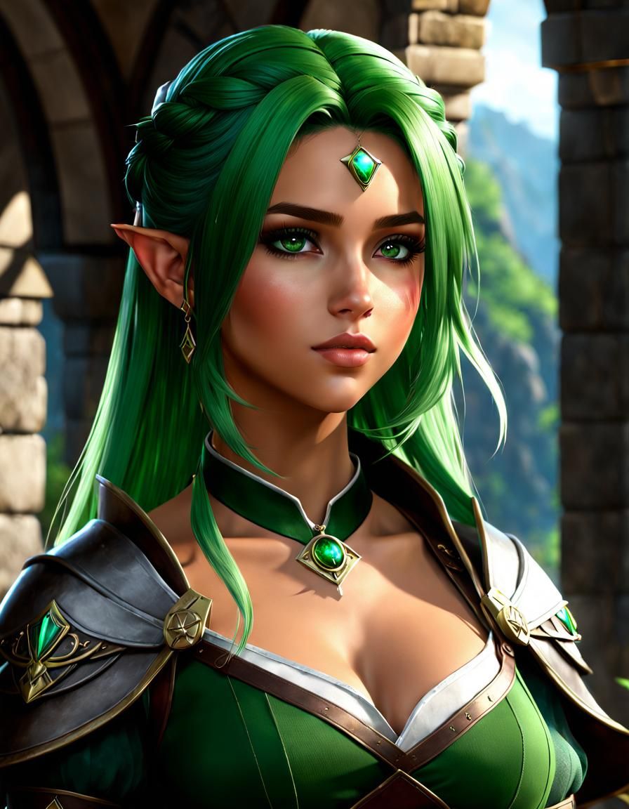 Beautiful D&D Character Portrait in Greg Rutkowski Style