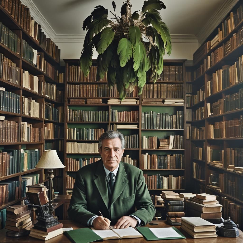 Classic Office Interior with Writing Desk