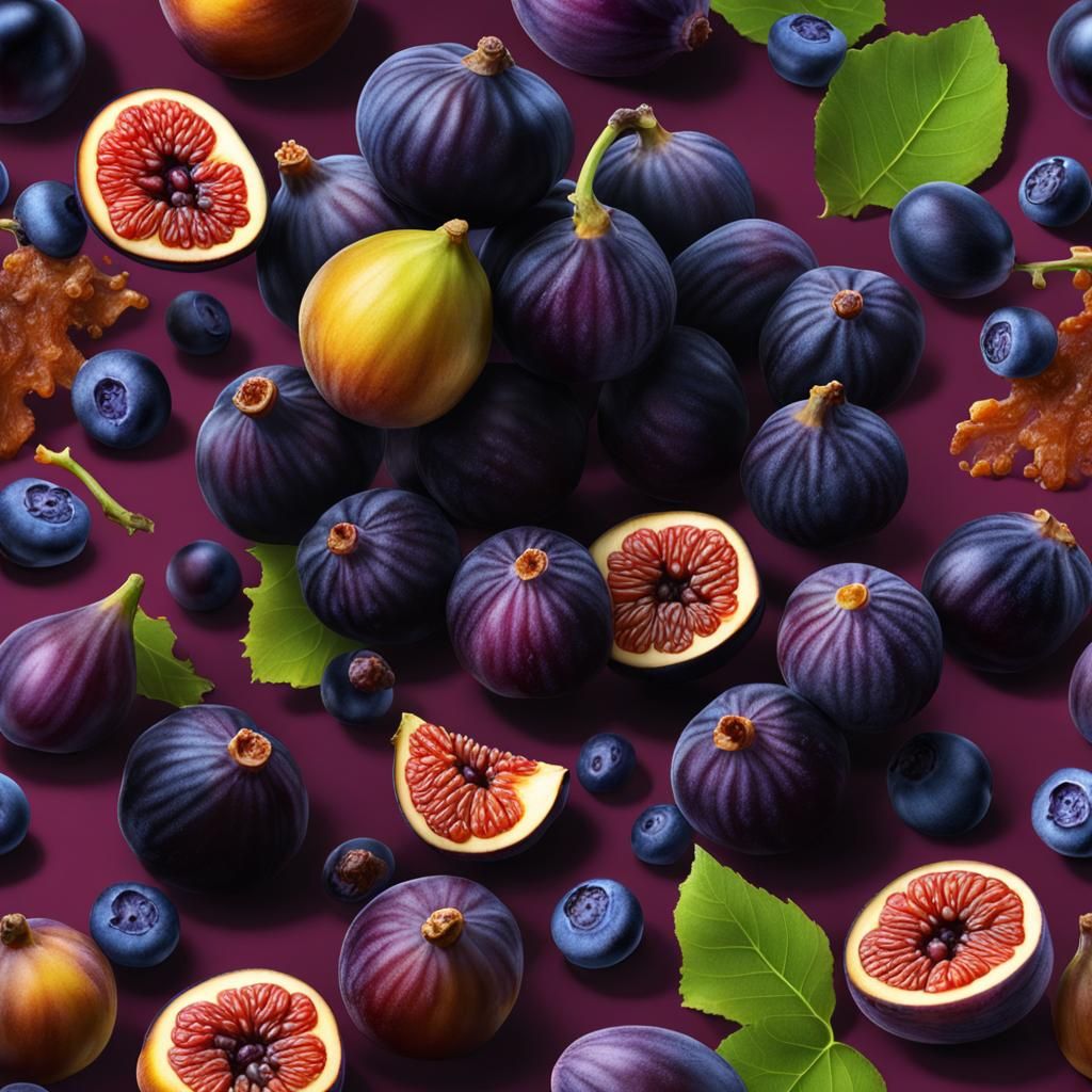Dark Magic Fruits in Hyperrealistic Splash Art
