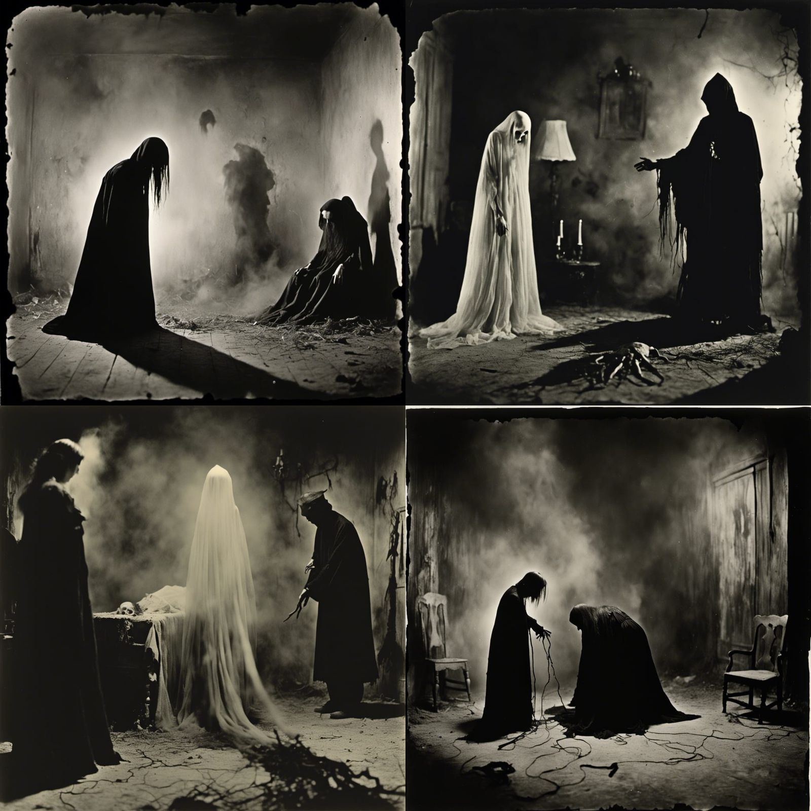 Gothic Ghost Submits to Dominant Figure