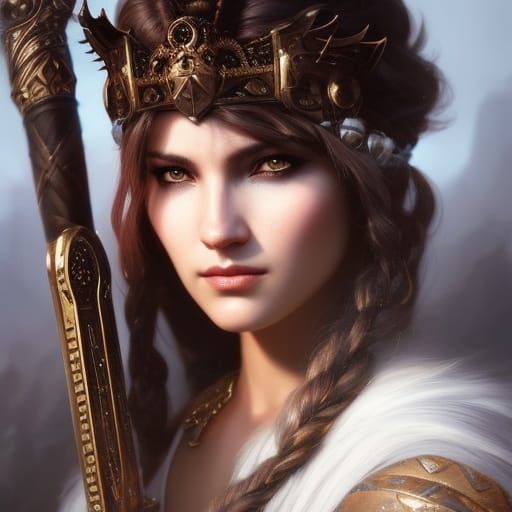 Dark Fantasy Barbarian Bard Portrait in Hyperdetailed Style