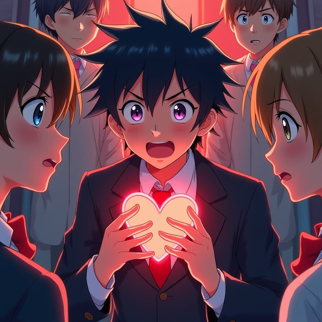 Anime Boy Hit by Love in Studio Trigger Style