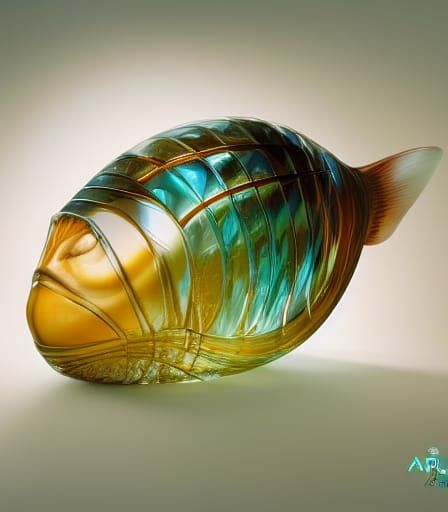 Alien Fish Encased in Aqua Crystal