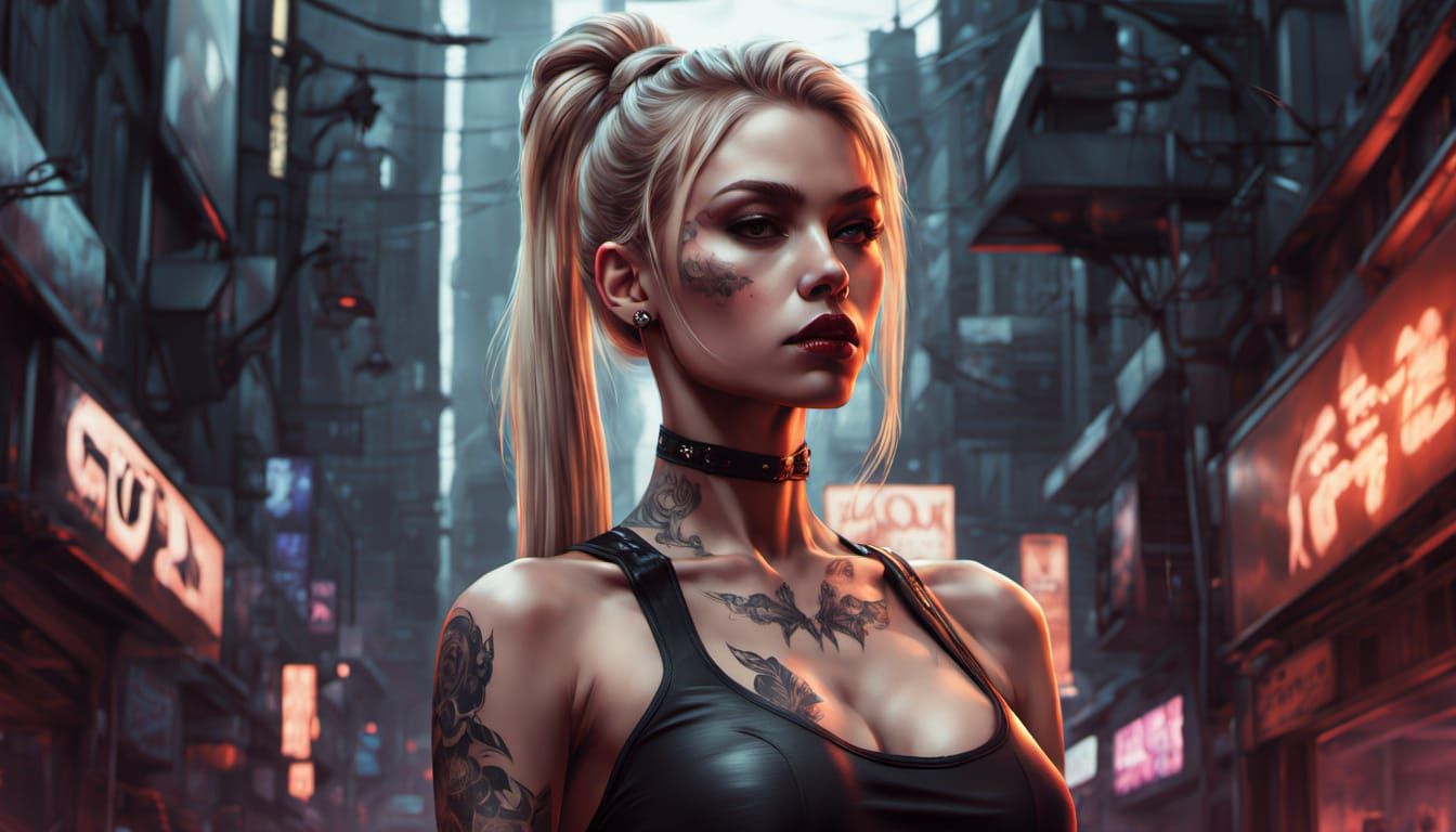 Gothic Goddess in Monochromatic Shadows