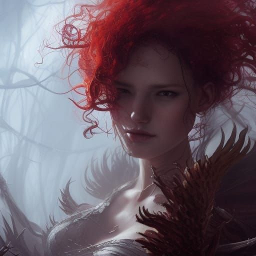 Detailed Spider Woman: Dark Fantasy Concept Art