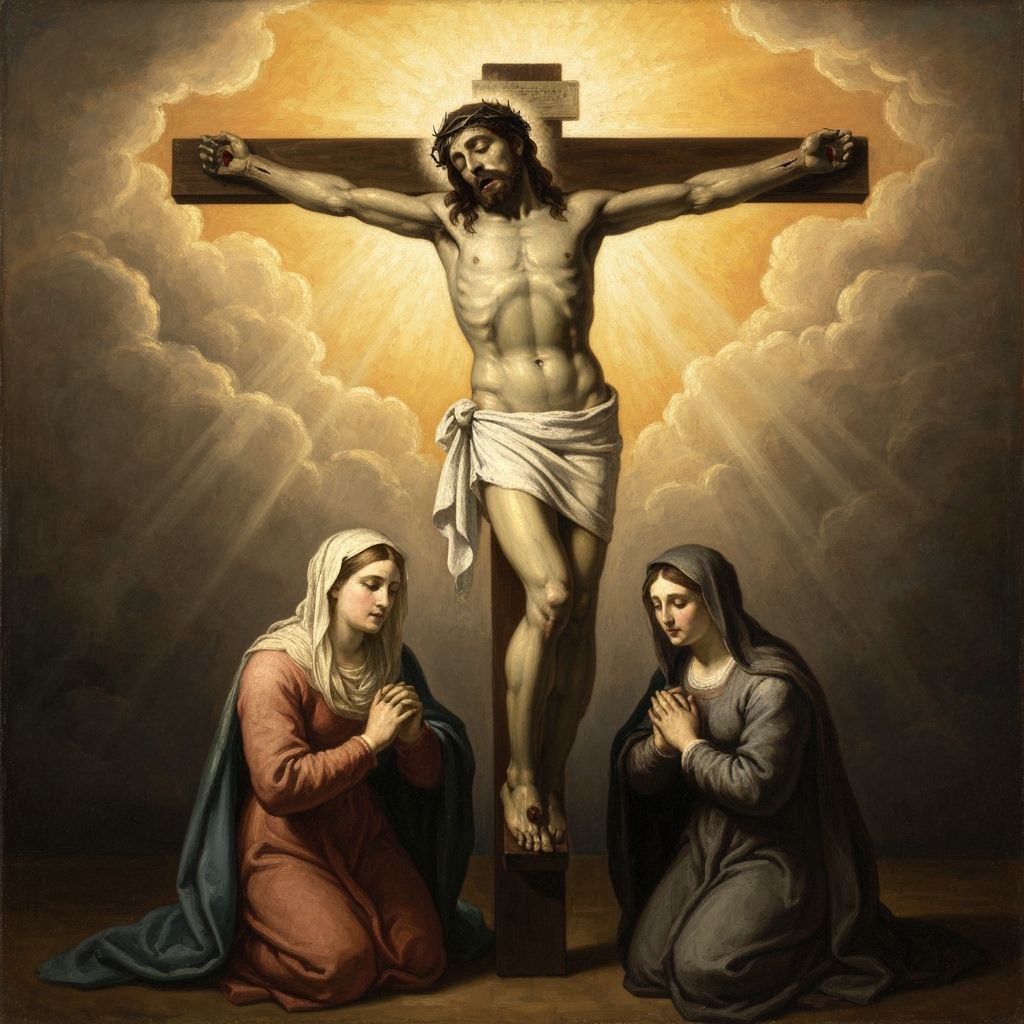 Jesus Christ's Crucifixion in Dramatic Oil Painting Style