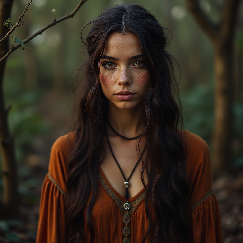 Young Woman with Viking Braids: Cinematic Still
