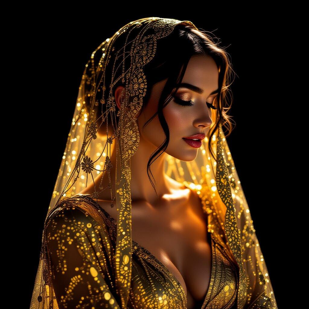 Golden Thread Silhouette: Sensuality and Wonder