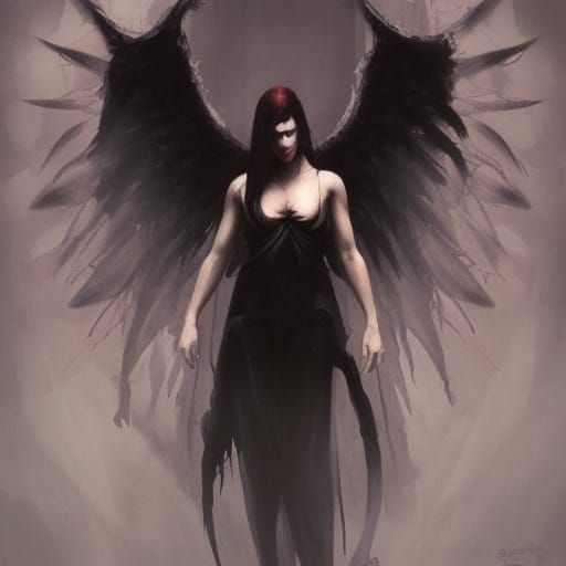 Sinister Demonic Angel in Dark Fantasy Style