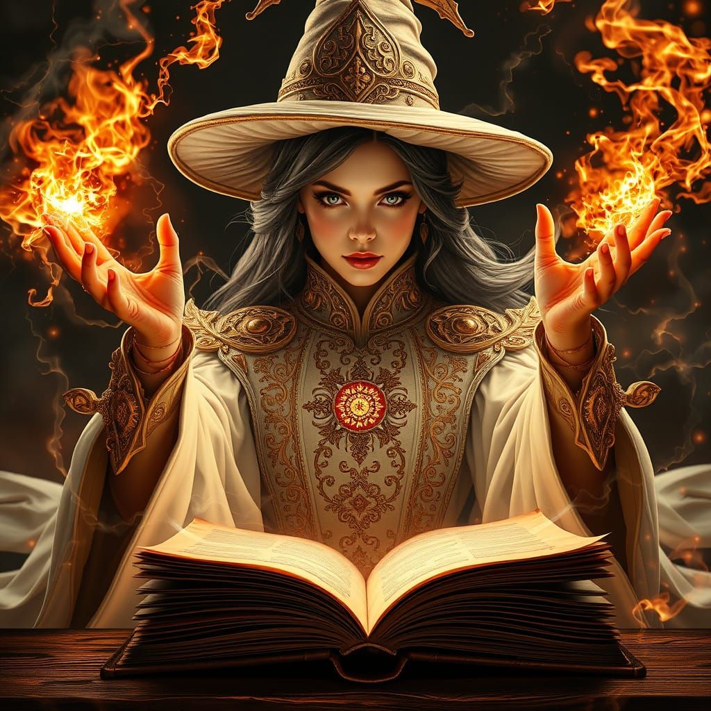 Mystical Sorceress in Ethereal Glow