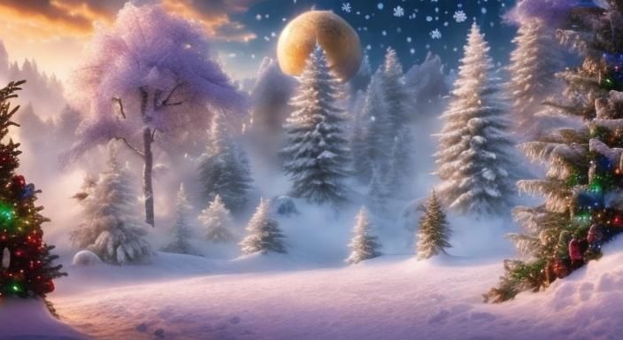 Surreal Winter Wonderland Scene