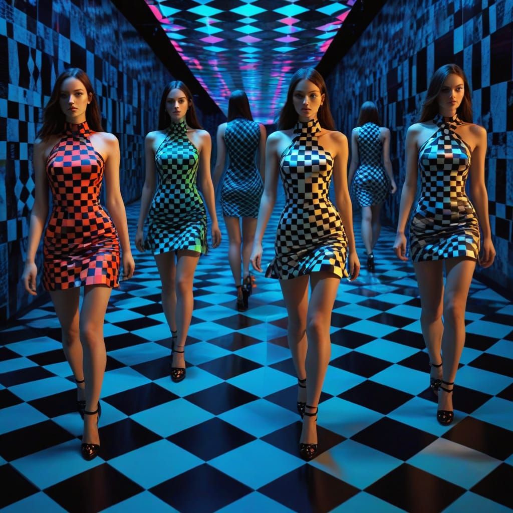 Hypnotic Moiré Pattern of Nightlife Fashion