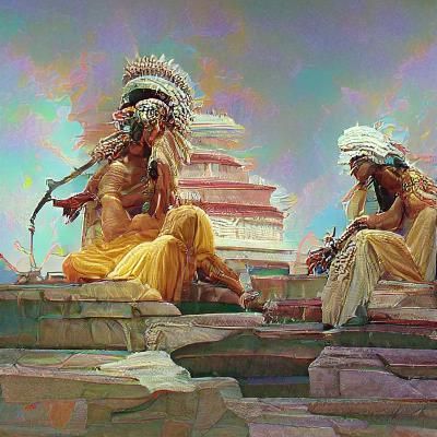 Aesthetic Indian Gods in Oil Painting Style