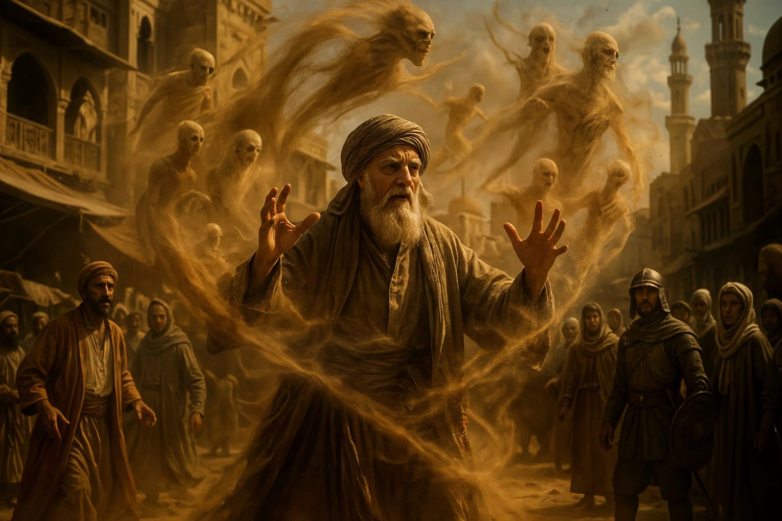 Summoning a Sandstorm: An Arabian Nights Scene