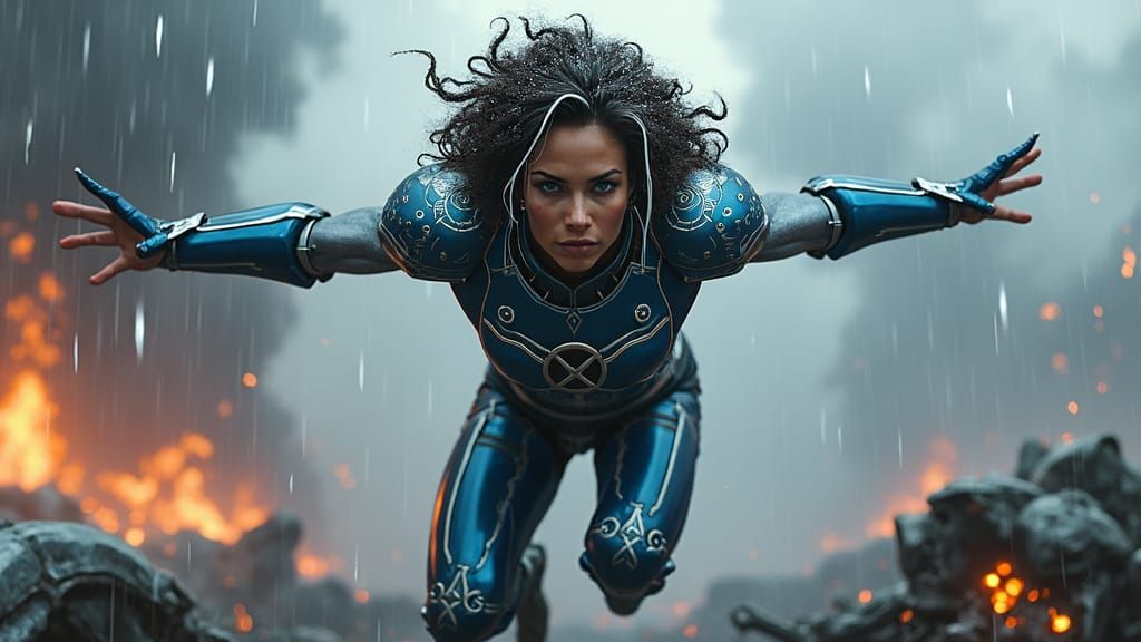 Alien Queen with X-Men Emblem in Metallic Armor