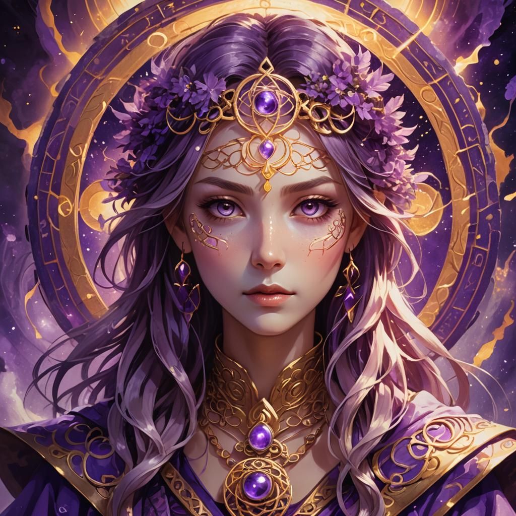 Mystical Healer in Anime Style with Amethyst