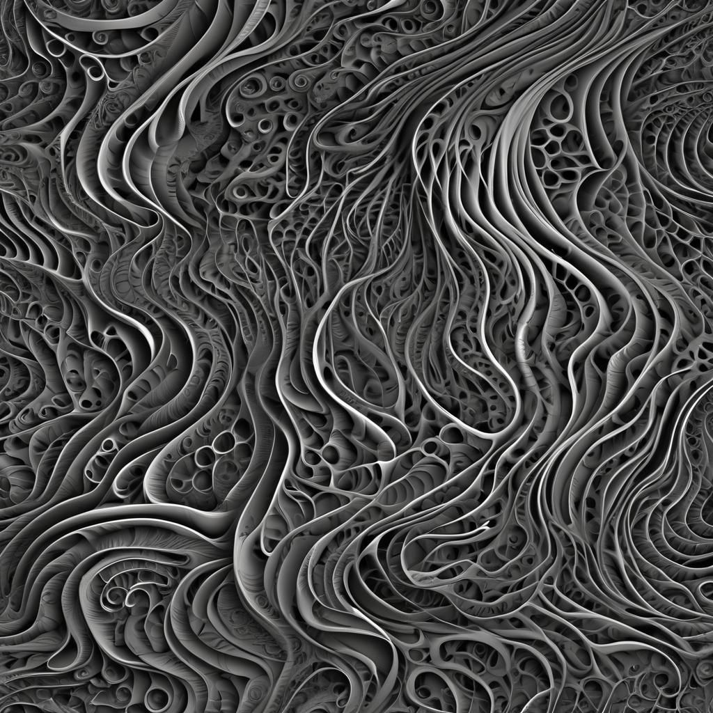 Ethereal Grimdark Fractals in Abstract Curves Style