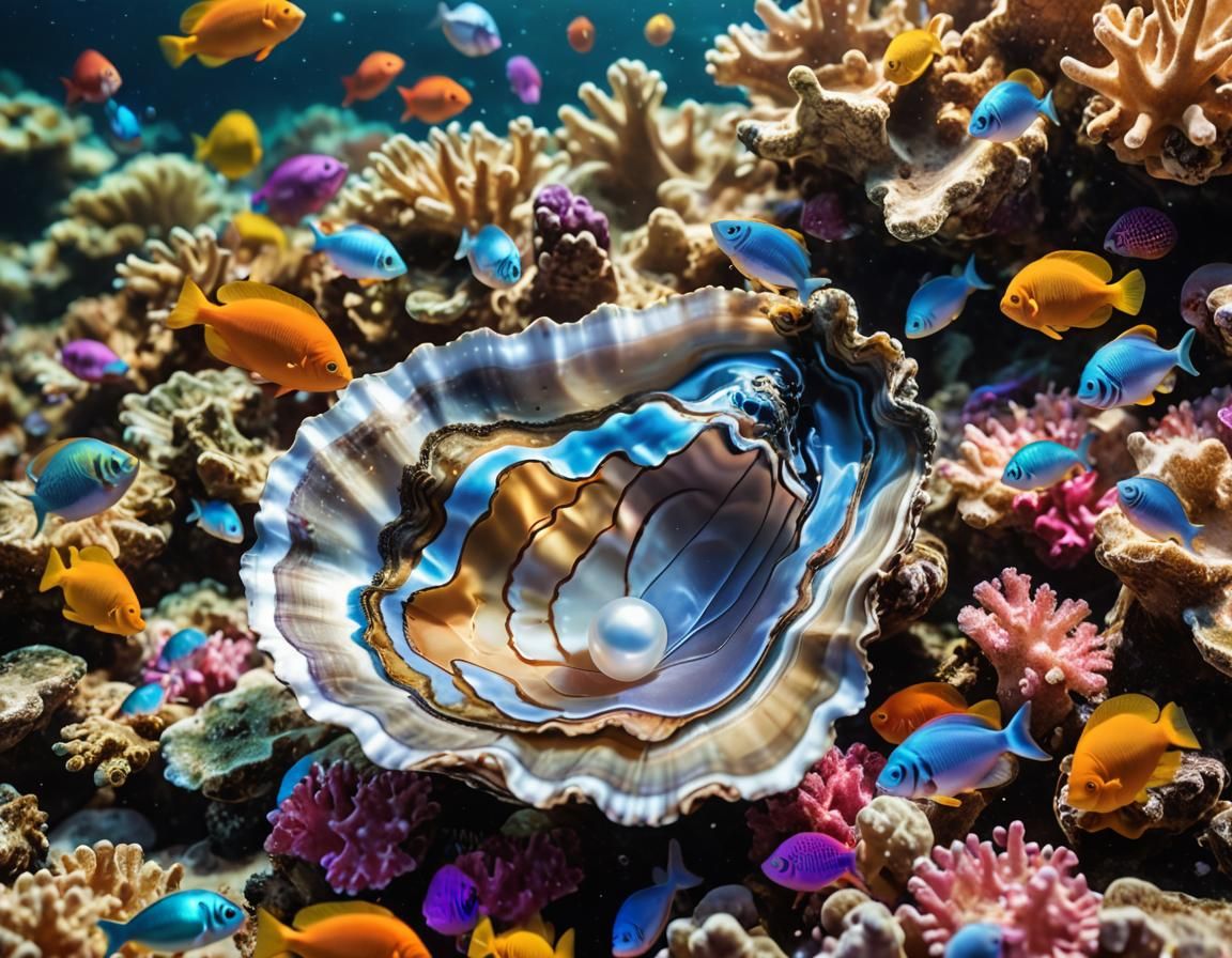 Oyster and Pearl Macro Underwater Photography