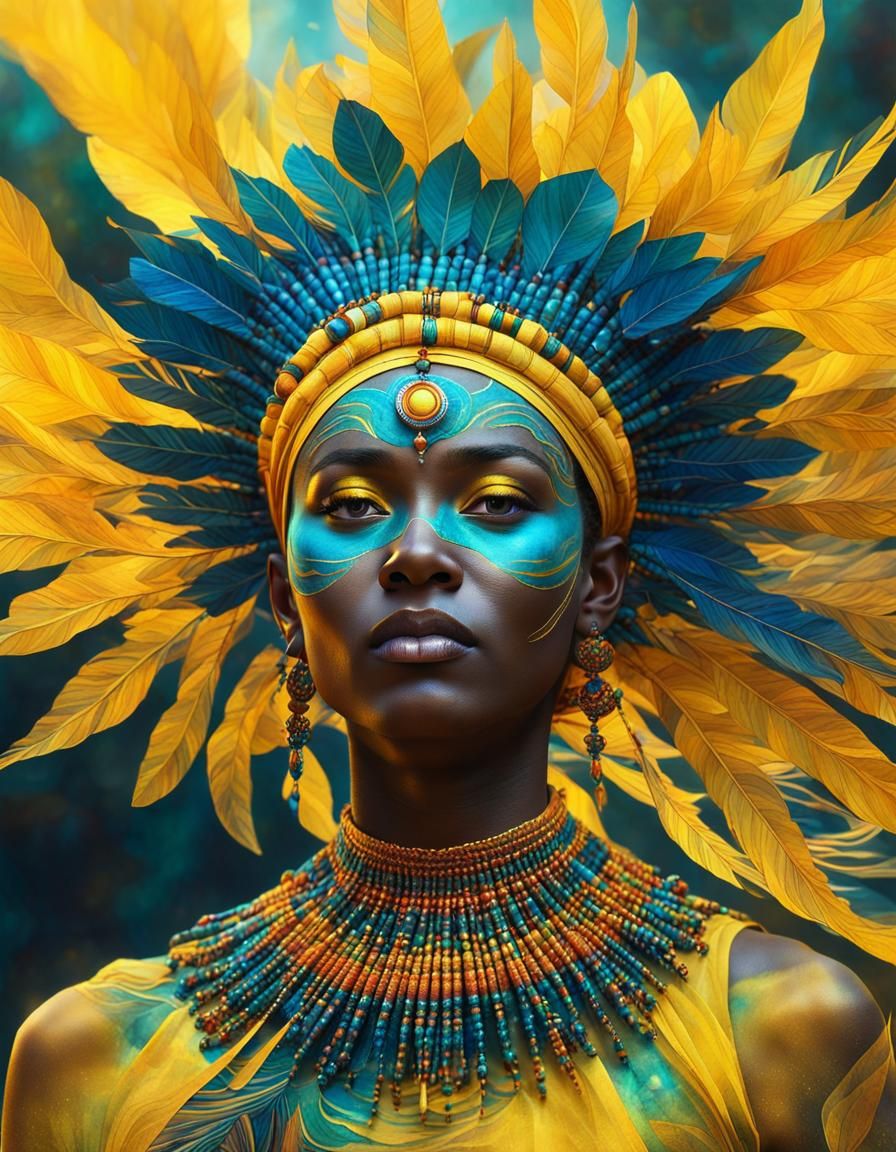 Enchanting Watercolor Shaman in Translucent Mirage