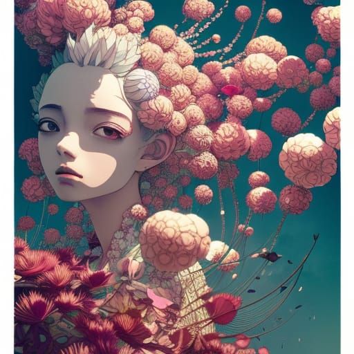 Fantastical Flower Garden in Surrealist Style