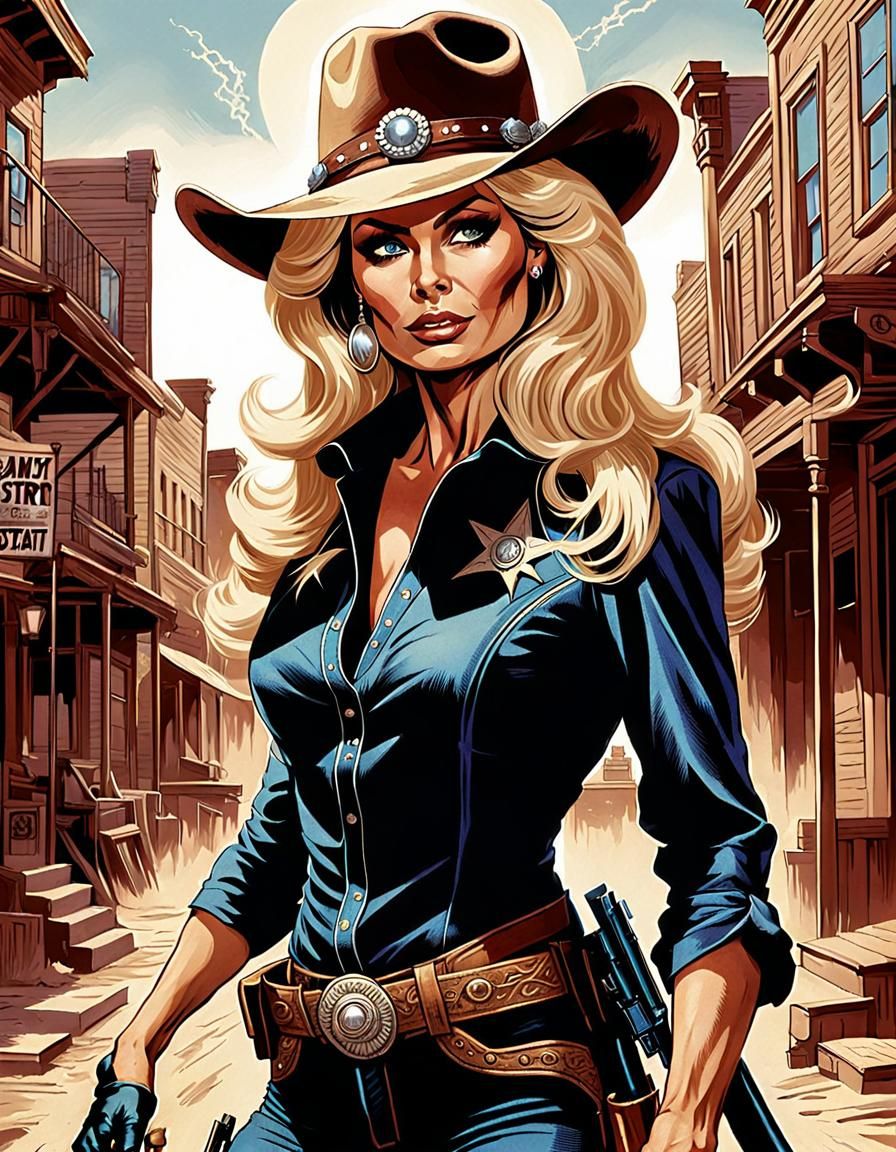 Old West Gunfighter in Comic Book Art