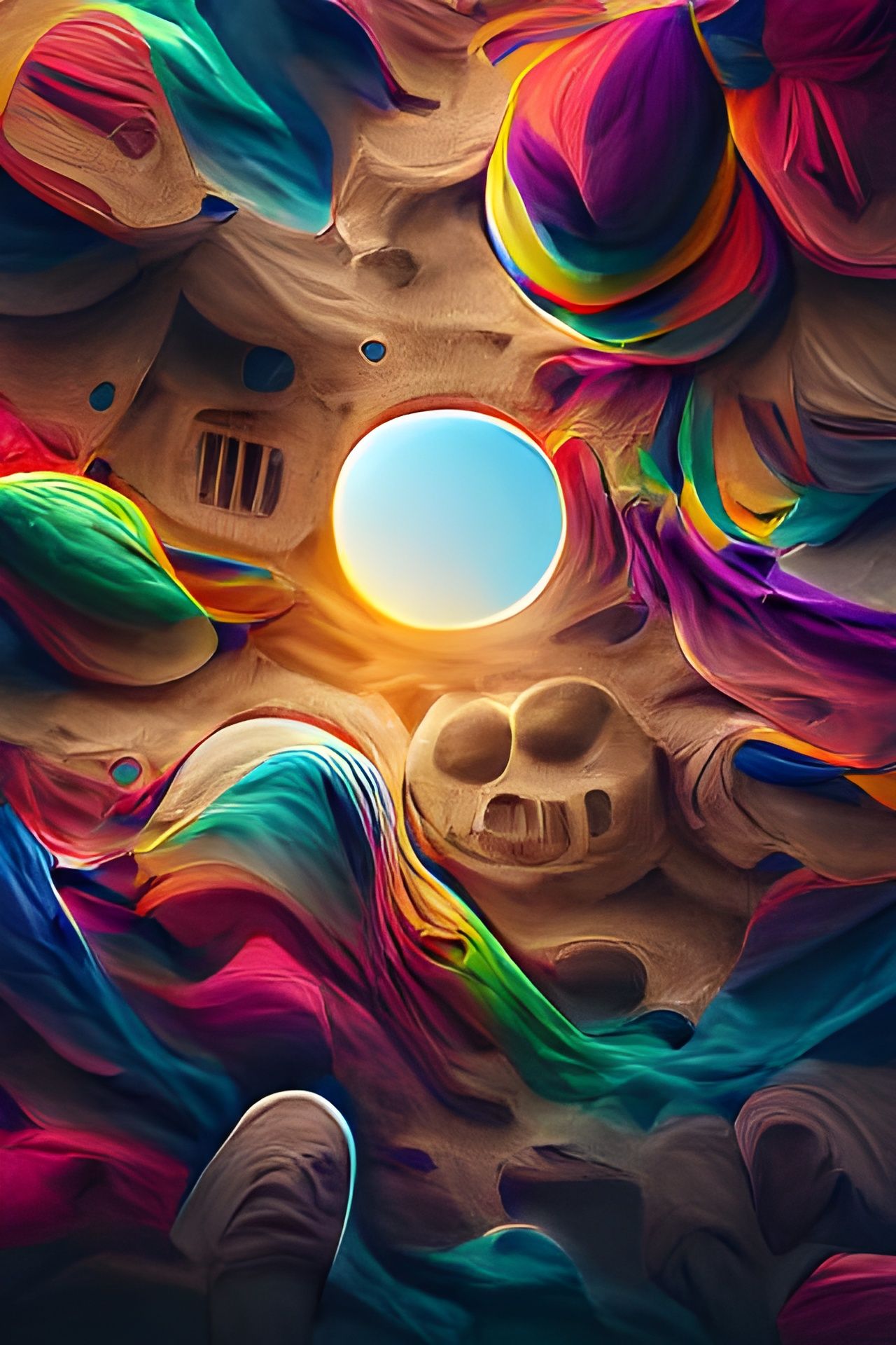 Colorful Sand Art Sky Catacombs in 8K