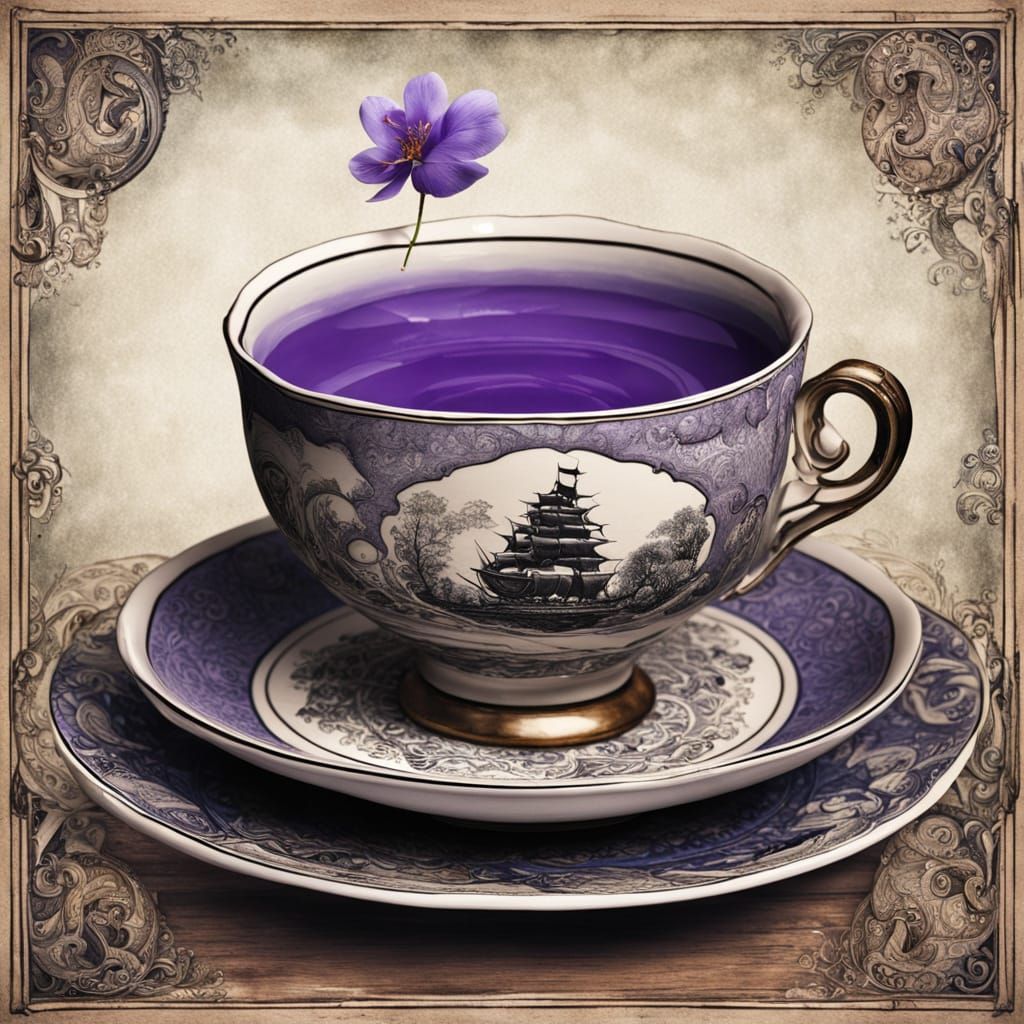 Galleon in a Teacup: Whimsical Maritime Scene