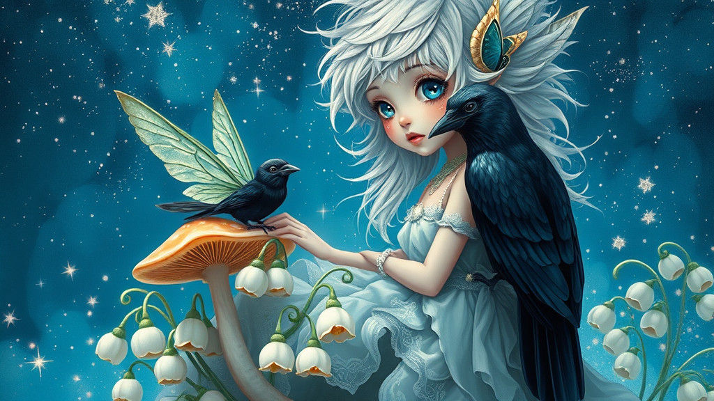 Fairies Announce Winter's Arrival: Detailed Illustration