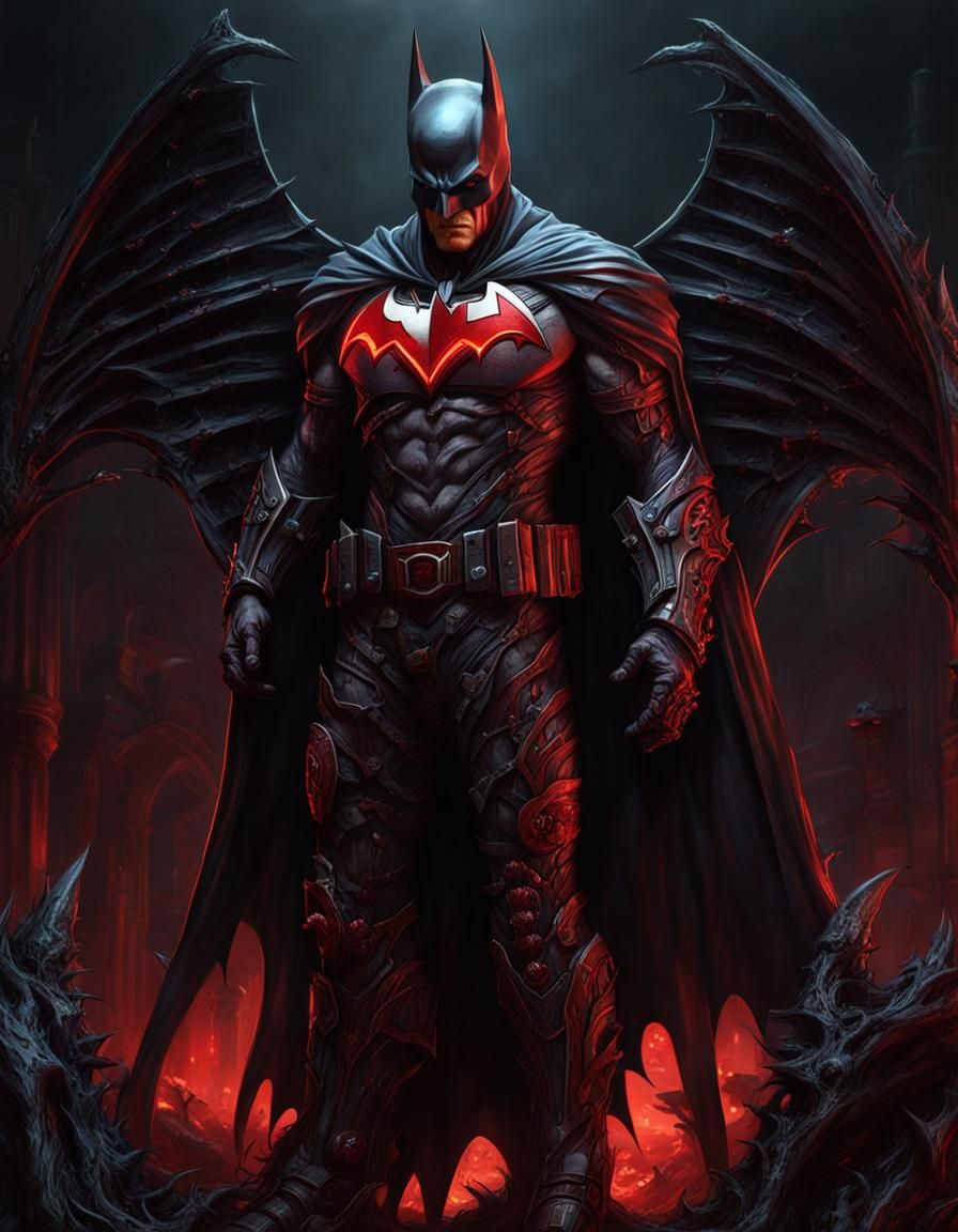 Zombified Batman Portrait in Macabre Art Style