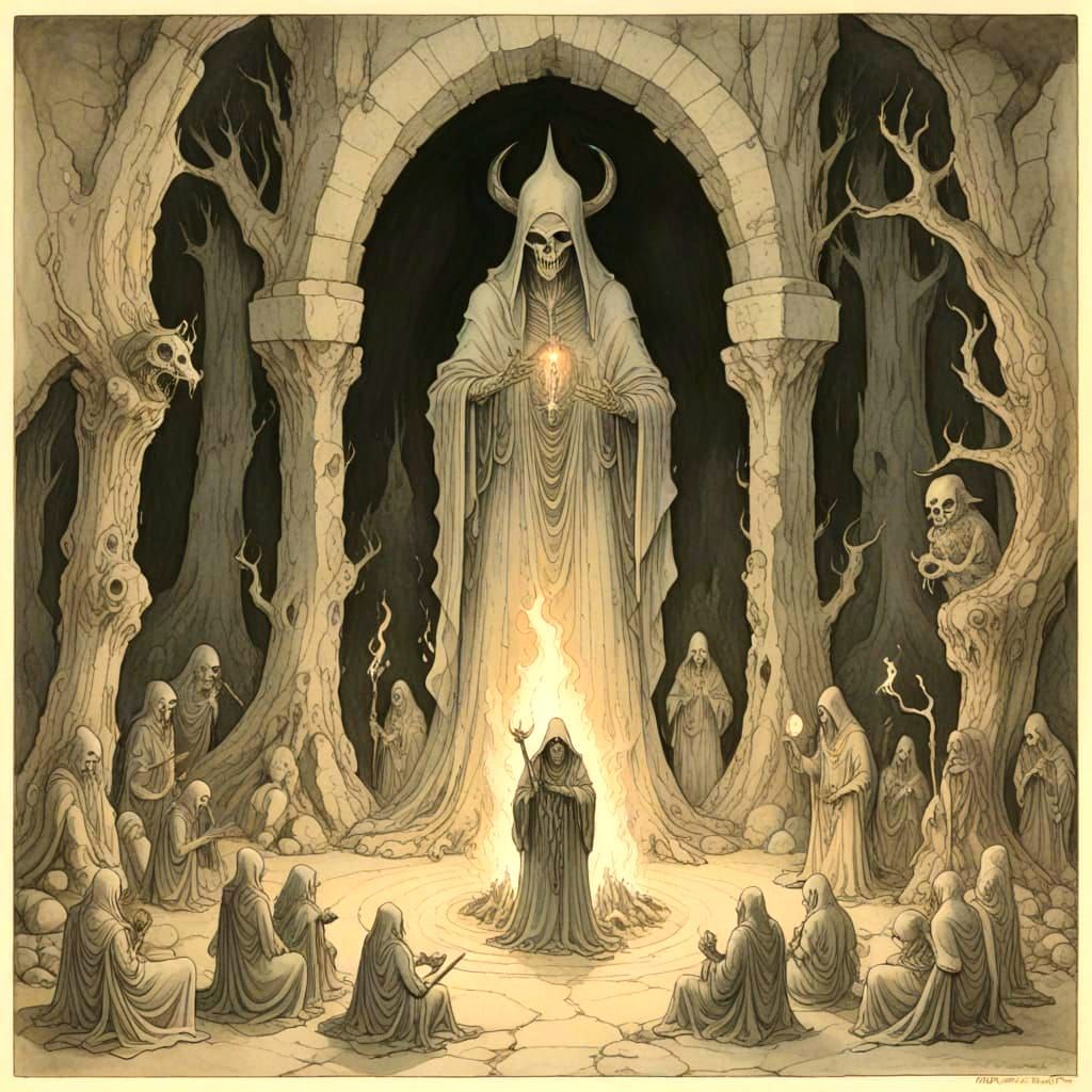 Mystic coven summoning spirits