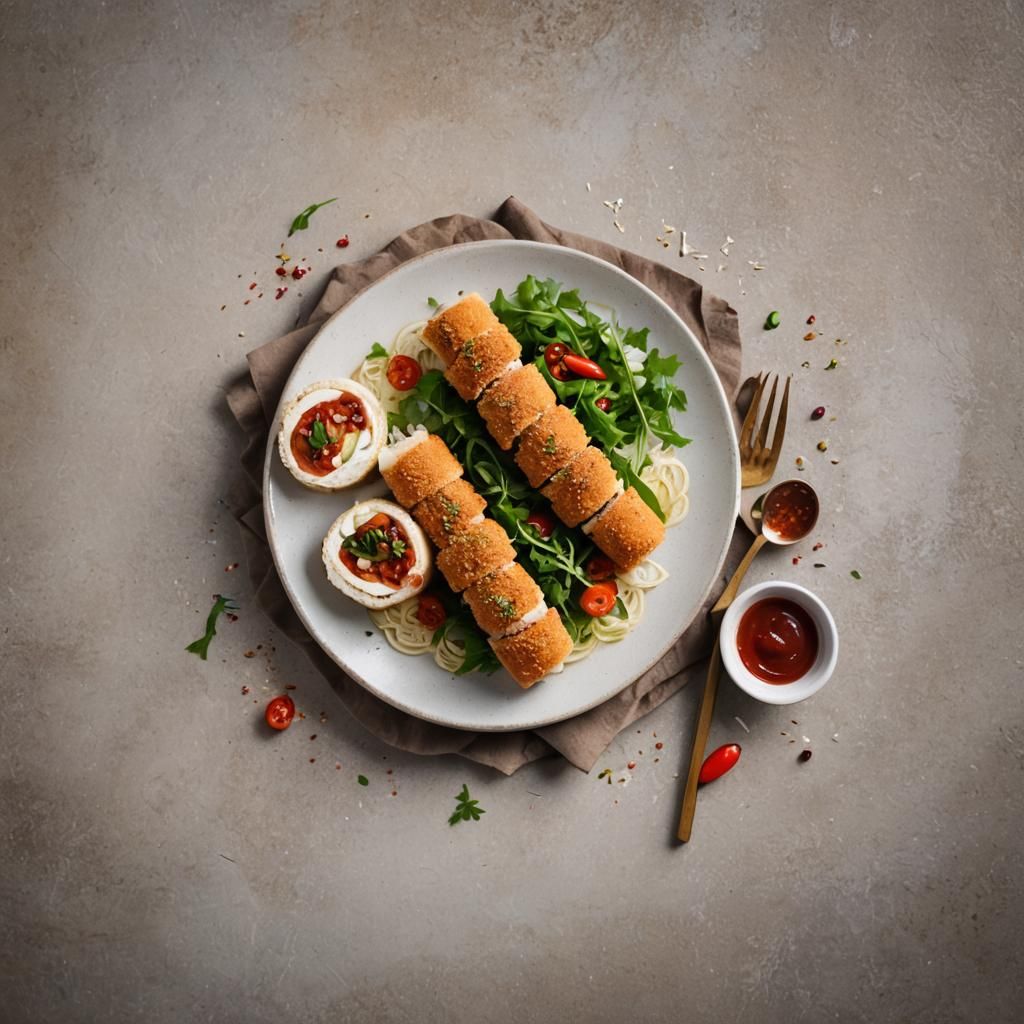 Delicious Chicken Rolls with BBQ Sauce