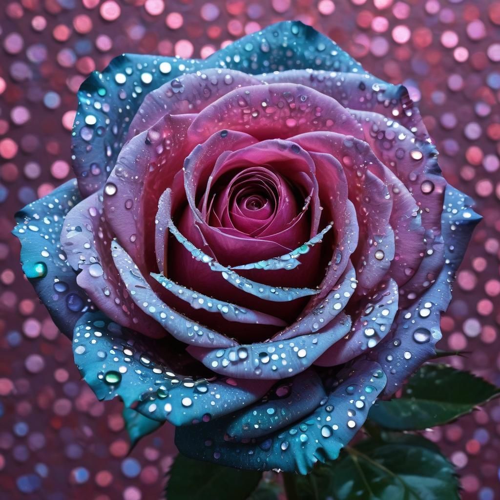 Colorful Dots Form Shimmering Rose