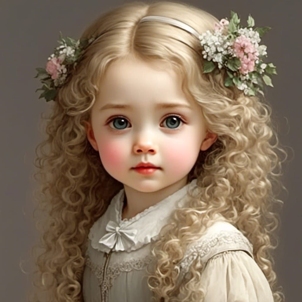 Cute Cartoon Girl in Galaxy Scene