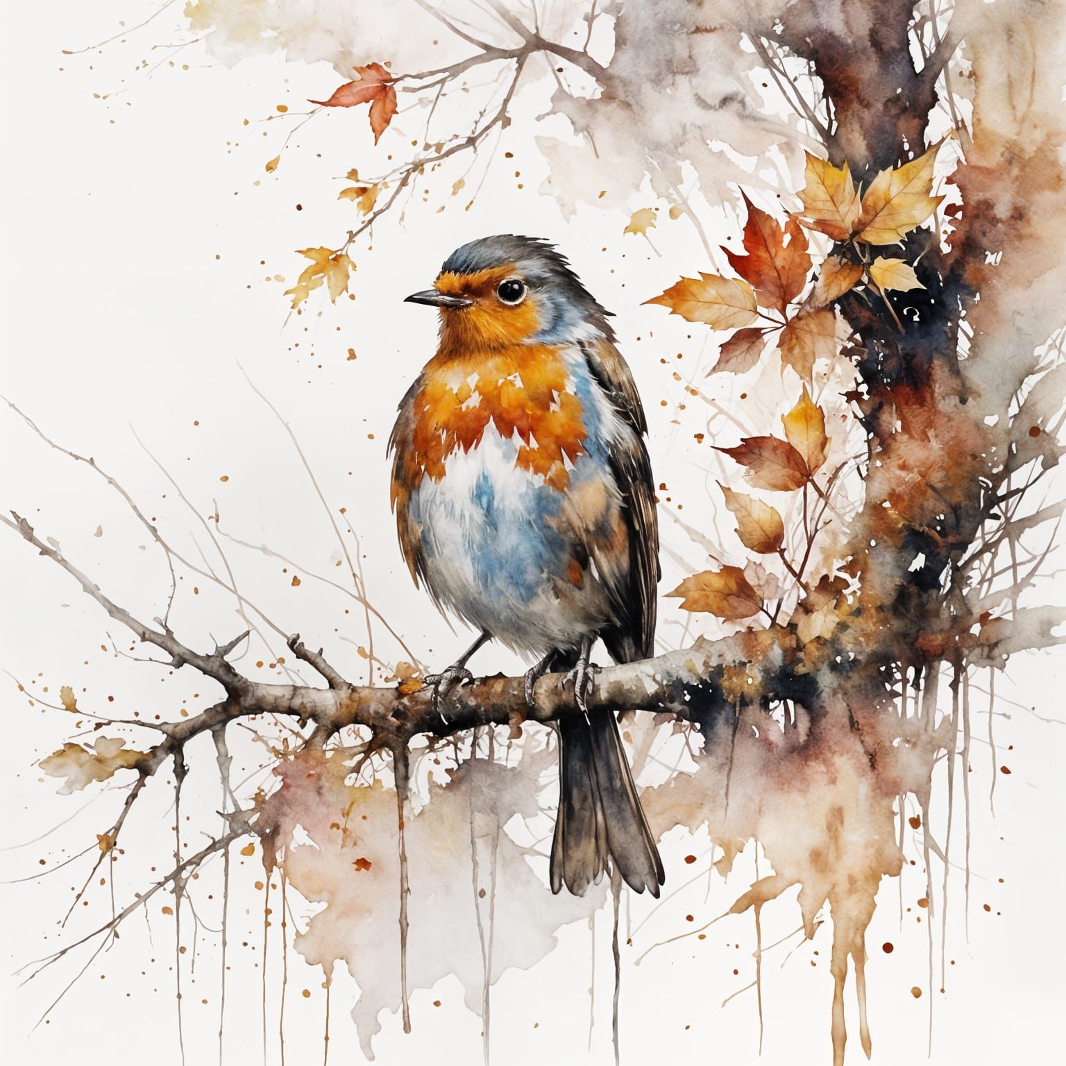 Robin sitting on a tree