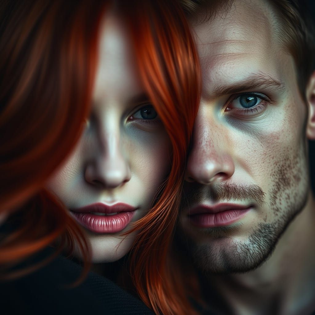 Intimate Portrait of a Couple with Fiery Red Hair in 4K