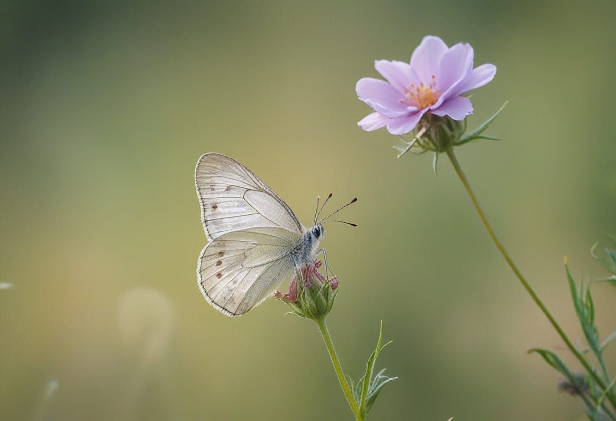 Butterfly on Flower Close-up Macro Photo