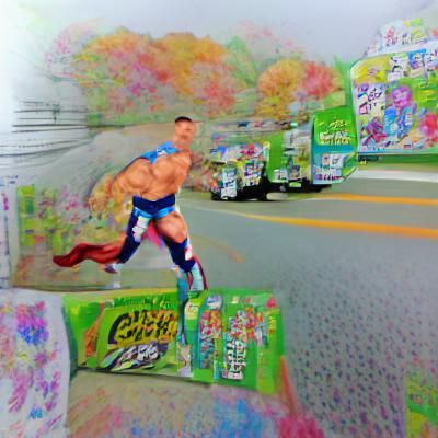 John Cena Runs Marathon in Pop Art Style