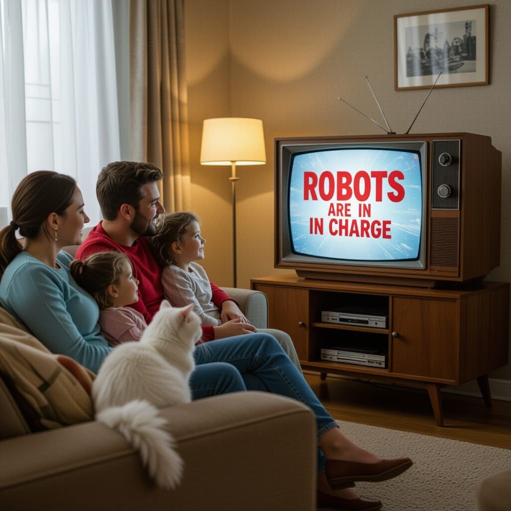 Retro-Futuristic TV Broadcast: Robots Are In Charge
