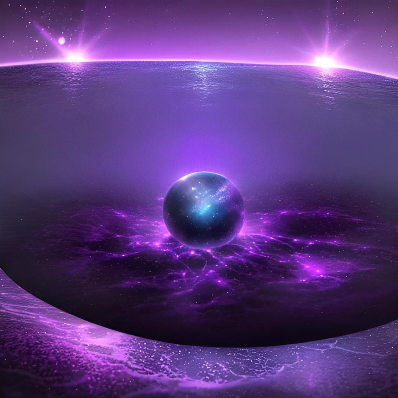 Cosmic Purple Ocean with 2.5D Pop-up Effect