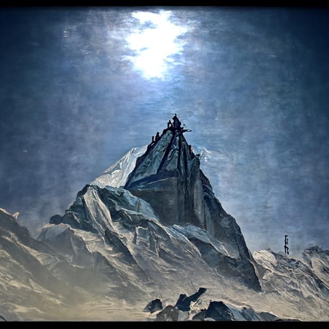 Moonlit Everest Peak in Renaissance Style